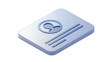 Isometric ID Card with Profile Icon on White Background