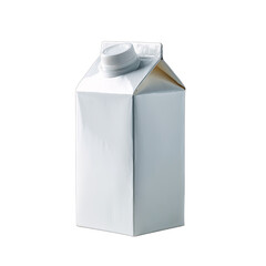 A plain white carton with a white screw-top lid, isolated on a black background