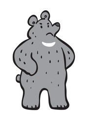 立ちはだかるクマ_モノクロ　くま　熊　クマ