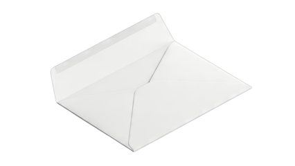 Open White Envelope on White Background