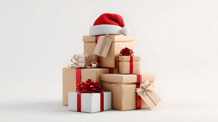 Stack of Beautifully Wrapped Gift Boxes with Festive Ribbons