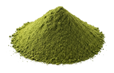 Green matcha powder essential for home tea and culinary prep isolated on transparent background