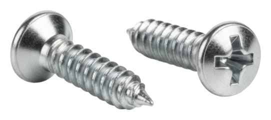 Screws and fasteners workshop hardware industrial isolated on transparent background