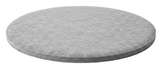 Stylish circular gray cushion for modern interiors home furniture isolated on transparent background