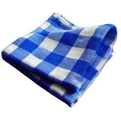Blue and white checkered cloth, neatly folded, with soft textures