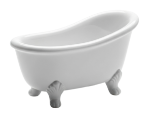 Relaxing bathtub scene bathroom product aesthetic isolated on transparent background