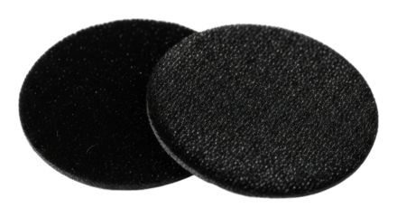 Black foam discs product isolated on transparent background