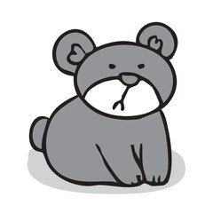 クマ くま 熊　小熊　こぐま　子グマ　モノクロ