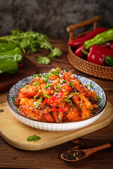 Delicious Spicy Chinese Tofu Stir-Fry Dish with Fresh Vegetables