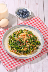 Spicy Bok Choy Stir-Fry with Garlic and Meat - Healthy Asian Cuisine