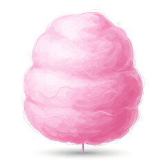 Fototapeta premium Minimalist Vector Illustration of Pink Cotton Candy in Organic Style for Confectionery and Festival Design