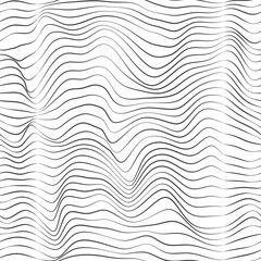 Abstract Wavy Line Pattern On White Background