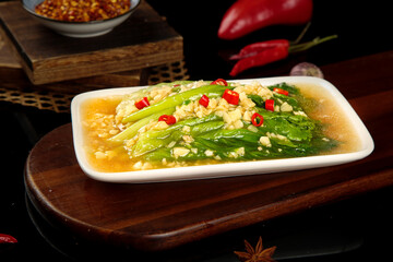 Chinese Garlic Scallion Tossed Dish with Sesame Seeds