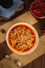 Spicy Chinese Minced Pork and Roasted Eggplant in Chili Oil Sauce