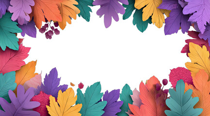 Colorful foliage forms a vibrant border around a dark empty space