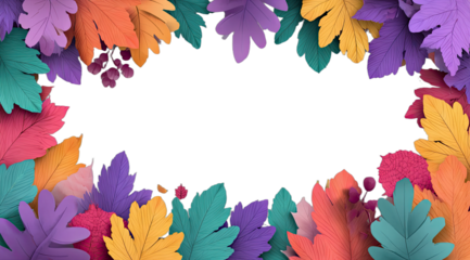 Colorful foliage forms a vibrant border around a dark empty space