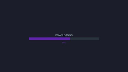 Progress bar shows downloading status at fifty-eight percent during file transfer