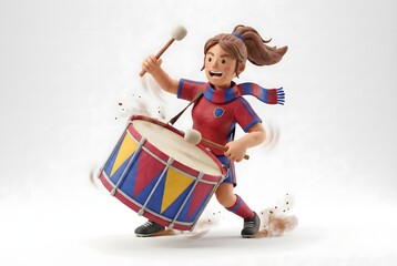 Energetic Claymation Sports Fan Drumming