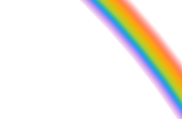 Soft glowing rainbow band sweeping diagonally from the upper right across a spacious white background, rich blended colors fading gently at the edges to create a dreamy, peaceful, minimalist abstract 