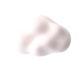 3D Render of Cute White Fluffy Cloud Icon Isolated on Background for Weather and Dream Concept