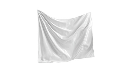 A draped white fabric, appearing smooth and suspended in empty space
