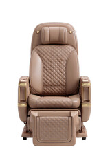 Naklejka premium Luxurious beige recliner with quilted upholstery and gold accents