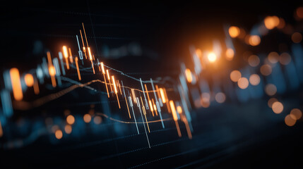 Financial Data Trends: A visually engaging representation of market trends, with dynamic lines and vibrant indicators, illuminating the intricate dance of financial data, showcasing economic progress.
