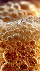 A warm sparkling amber fizz texture with rising golden bubbles forming an energetic celebratory scene ideal for festive drink themed new year visual projects