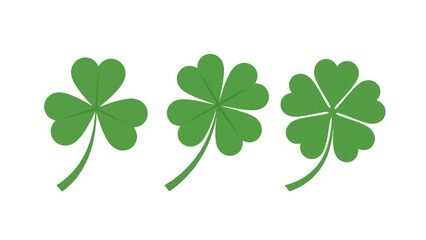 A vibrant green four-leaf clover, symbolizing luck and good fortune, isolated on a clean white background for a fresh, positive aesthetic