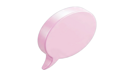 Pink Speech Bubble Isolated on White