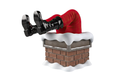 Santa Claus Stuck in Chimney