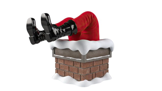 Santa Claus Stuck in Chimney - Powered by Adobe