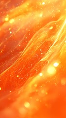Abstract fiery orange and yellow background with glowing particles and waves.