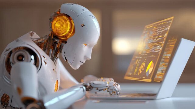 透けたヘッドを持つAIエージェントが操作を行う姿