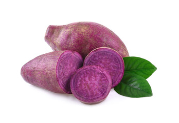 purple sweet potato isolated on white background