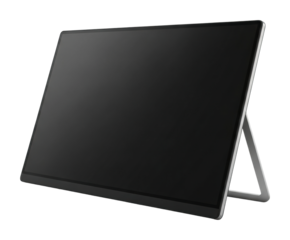 Modern digital display technology in office environment overview isolated on transparent background