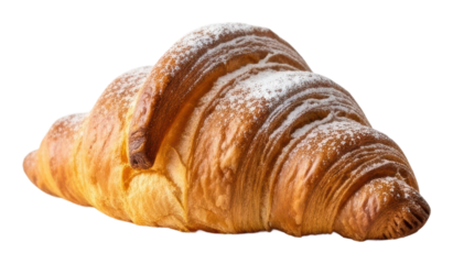Freshly baked croissant bakery food cozy isolated on transparent background