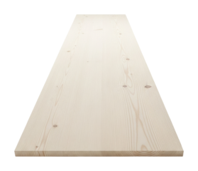 Wooden plank for diy projects workshop product top view isolated on transparent background