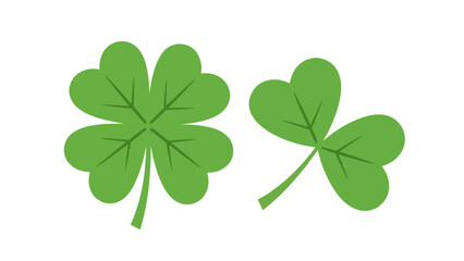 Lucky Four-Leaf Clover and Three-Leaf Shamrock Symbols of Good Fortune and Irish Celebration