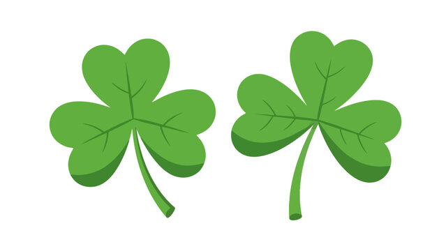 Bright green shamrocks, stylized illustrations representing good luck, Irish tradition, and St. Patrick's Day festivities, perfect for cheerful seasonal concepts