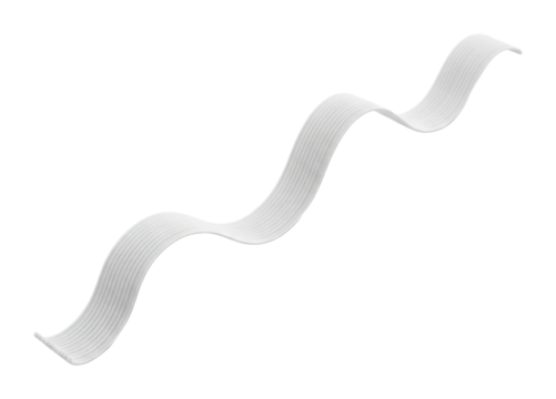 Creative design of curved white ribbon in minimalist isolated on transparent background - Powered by Adobe