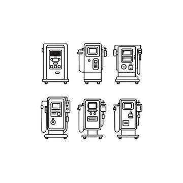 Dialysis Machine line art precise hospital equipment sketch