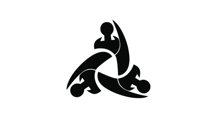 Fototapeta premium Abstract symbol representing interconnectedness and strength with a tribal influence