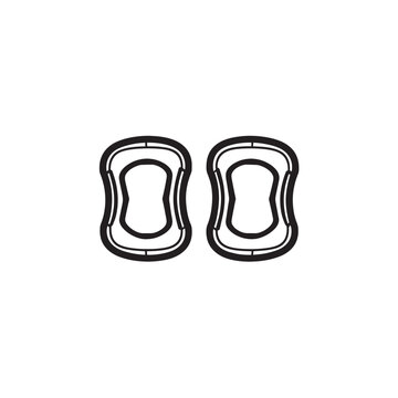Elbow Pads Line Art Protect Comfort Style Design Gear