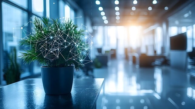 Modern office communication network and business strategy concept - Powered by Adobe