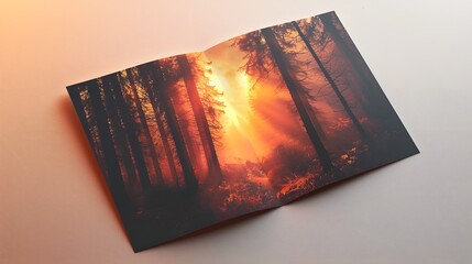 Enchanting forest sunset landscape