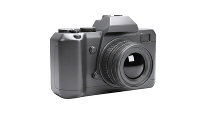 Gray Camera on White Background