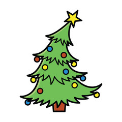 Cute cartoon santa claus holding a merry christmas wooden sign