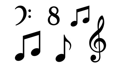 Fototapeta premium Music notes icon set. Musical key symbols. Music notes symbol vector illustration eps 10