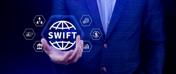 SWIFT. Society for Worldwide Interbank Financial Telecommunications, online payment and financial...